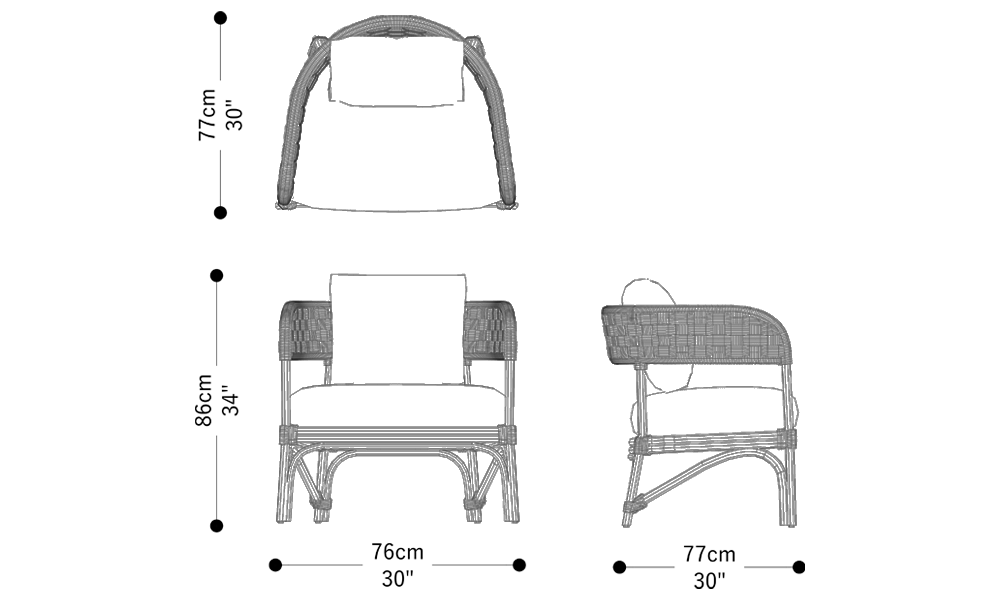 Image of the main dimensions of the product